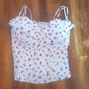 NWOT Reformation White Floral Top